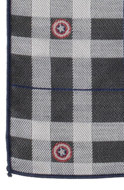 Shop Cufflinks, Inc . Marvel Captain America Plaid Silk Pocket Square In Gray