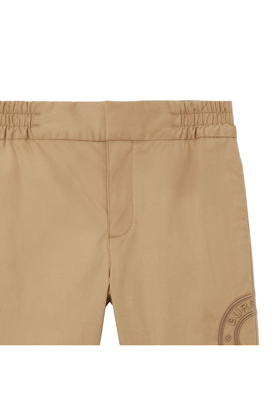 Burberry Kids embroidered cotton chino shorts - ARCHIVE BEIGE