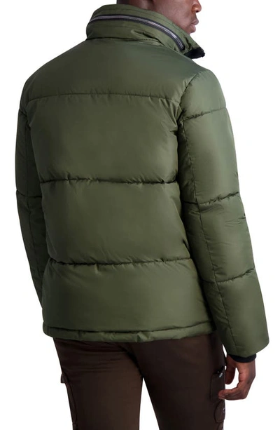 Shop Karl Lagerfeld Quilted Jacket In Olive