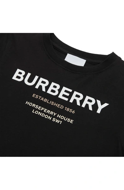 Shop Burberry Kids' Cedar Horseferry Logo Cotton Graphic Tee In Black