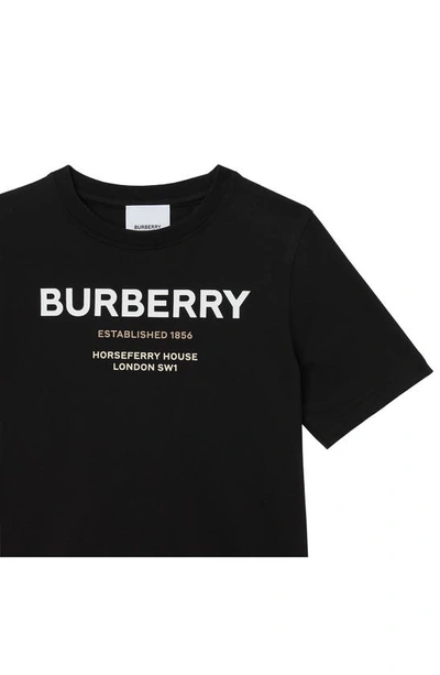 Shop Burberry Kids' Cedar Horseferry Logo Cotton Graphic Tee In Black