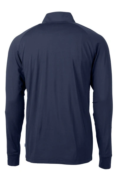 Cutter & Buck Adapt Eco Knit Stretch Recycled Mens Big And Tall Quarter Zip Pullover Jacket In Blue
