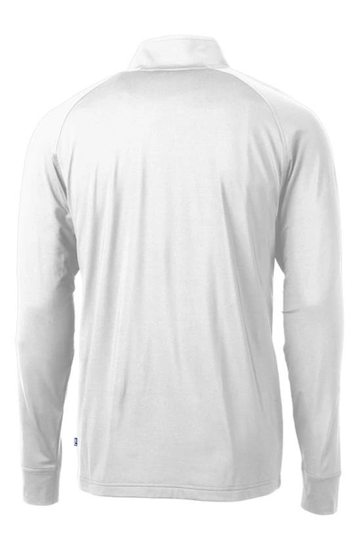 Cutter & Buck Adapt Eco Knit Stretch Recycled Mens Quarter Zip Pullover In White