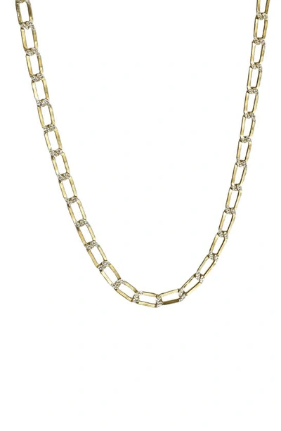 Shop Argento Vivo Sterling Silver Diamond Cut Link Choker Necklace In Gold