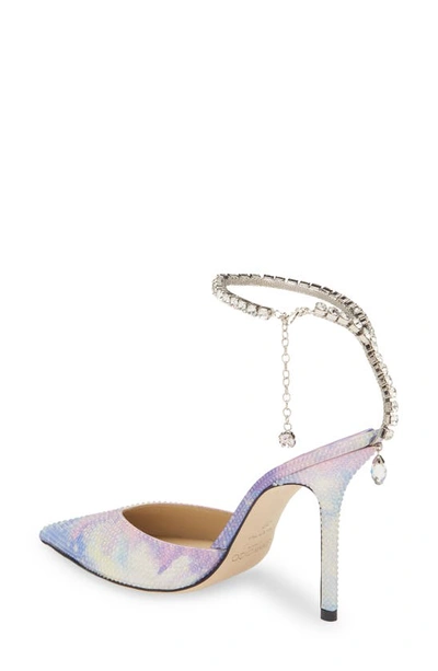 Jimmy Choo Saeda 100 Embellished Pumps In Wisteria Mix