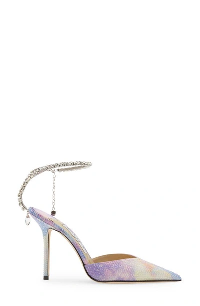 Jimmy Choo Saeda 100 Embellished Pumps In Wisteria Mix
