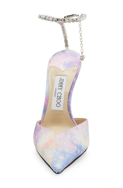 Jimmy Choo Saeda 100 Embellished Pumps In Wisteria Mix