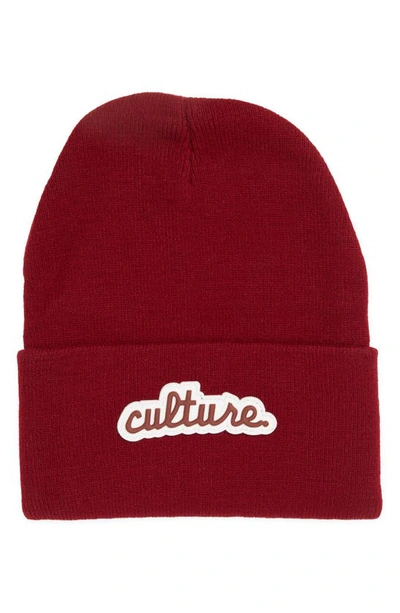 Shop A Life Well Dressed Culture Statement Beanie In Burgundy