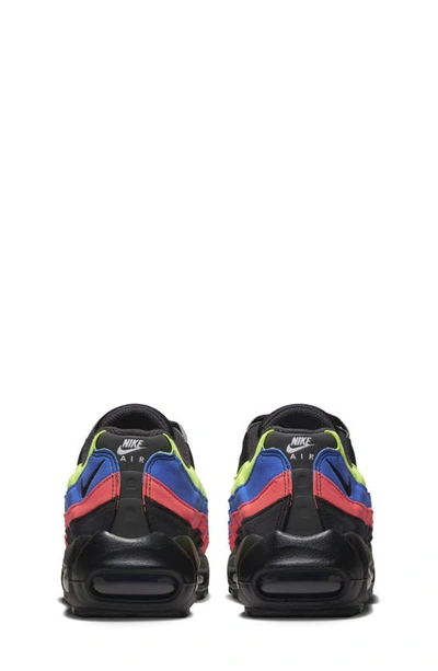 Shop Nike Kids' Air Max 95 Sneaker In Black/ Volt/ Blue/ Black