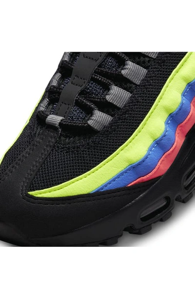 Shop Nike Kids' Air Max 95 Sneaker In Black/ Volt/ Blue/ Black