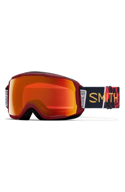 Shop Smith Grom 145mm Chromapop™ Snow Goggles In Sangria / Chromapop Red