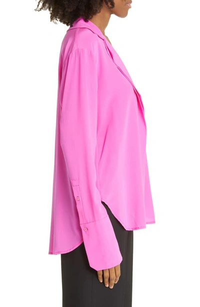 Shop A.l.c Kinsley Stretch Silk Blouse In Hot Pink