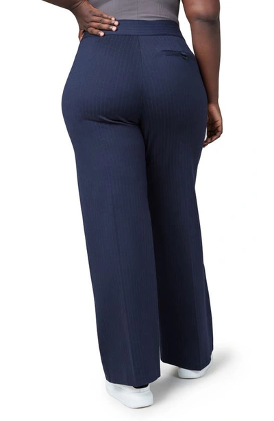 Shop Spanx Perf Wide Leg Ponte Pants In Nvygrypstrpe