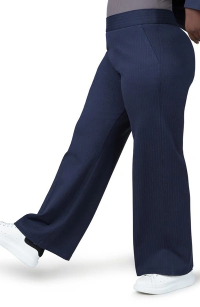 Spanx Perf Wide Leg Ponte Pants In Nvygrypstrpe