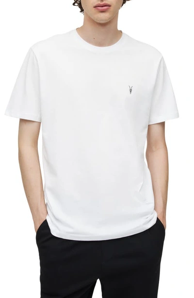 Shop Allsaints Brace 3-pack Short Sleeve Crewneck T-shirts In Blue/ Optic White