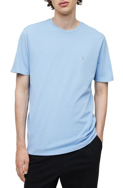 Shop Allsaints Brace 3-pack Short Sleeve Crewneck T-shirts In Blue/ Optic White