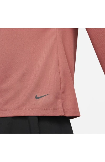 Shop Nike Victory Dri-fit Long Sleeve Golf Polo In Canyon Rust/black
