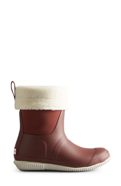 Shop Hunter Original Insulated Slipper Boot In Muted Berry/ White Willow