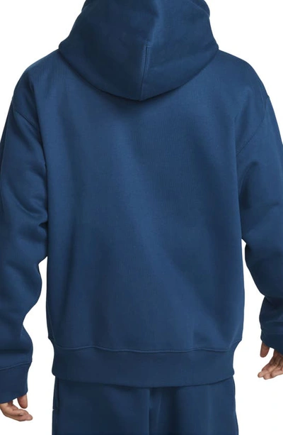 Shop Nike Solo Swoosh Zip Hoodie In Valerian Blue/ White
