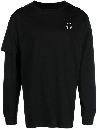 Shop Acronym Graphic Print Long Sleeved Cotton T-shirt - Men's - Cotton In Black