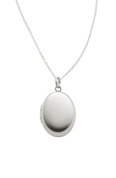 Shop Made By Mary Oval Locket Pendant Necklace In Silver