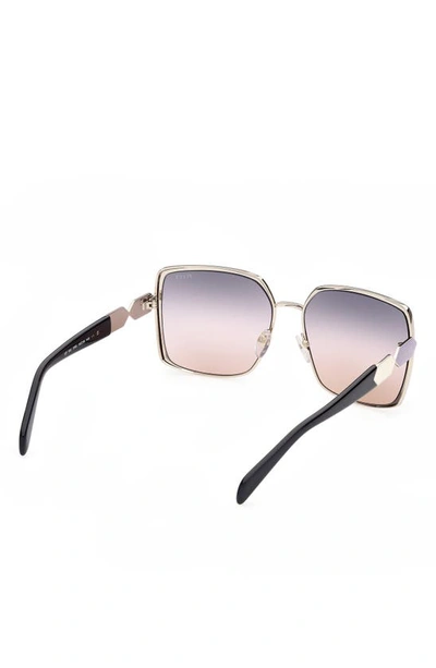 Shop Emilio Pucci 60mm Gradient Square Sunglasses In Black/ Other / Gradient Smoke