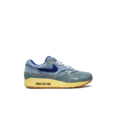 Shop Nike Air Max 1 Prm Dirty Denim Sneakers - Unisex - Rubber/suede/cotton/fabric In Blue