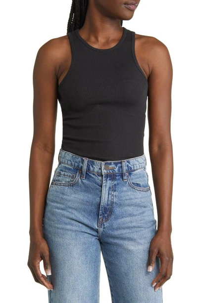 Shop Rag & Bone The Essential Rib Organic Pima Cotton Blend Tank In Black