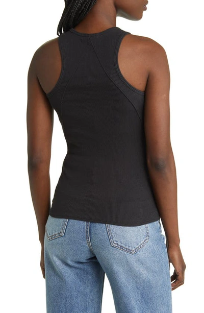 Rag & Bone The Essential Rib Organic Pima Cotton Blend Tank In Black