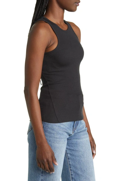 Rag & Bone The Essential Rib Organic Pima Cotton Blend Tank In Black