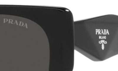 Shop Prada 50mm Small Rectangular Sunglasses In Black