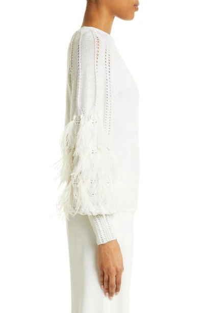 Shop Kobi Halperin Kai Space Dye Feather Sweater In Ivory