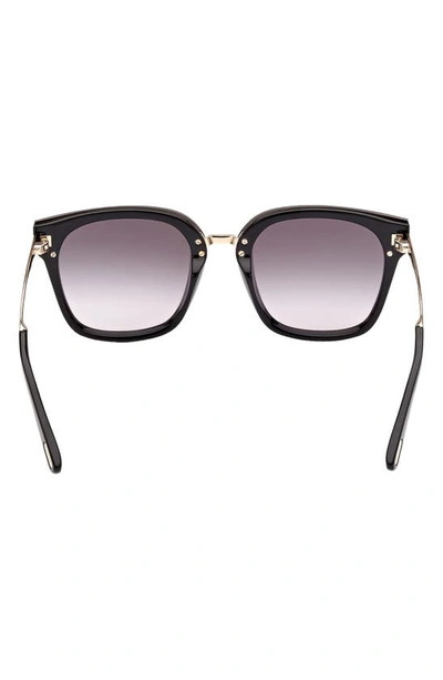 Shop Tom Ford Philippa 68mm Gradient Square Sunglasses In Shiny Black/ Smoke