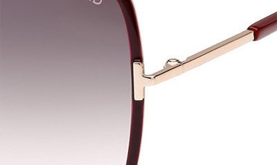 Shop Tom Ford Raphaela 60mm Butterfly Sunglasses In Shiny Rose Gold/ Smoke