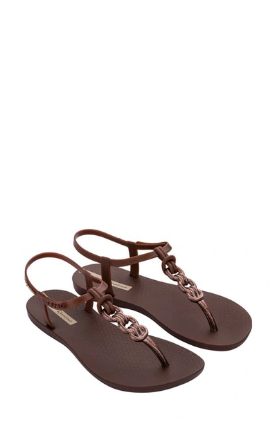 Shop Ipanema Connect T-strap Sandal In Brown/ Bronze