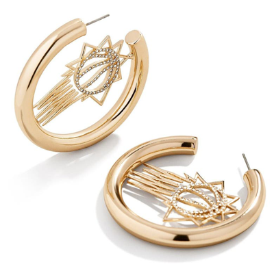 Shop Baublebar Phoenix Suns Logo Large Hoop Earrings In Gold