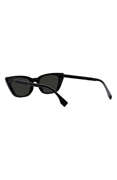 Shop Fendi The  Baguette Anniversary 53mm Cat Eye Sunglasses In Shiny Black/ Solid Smoke