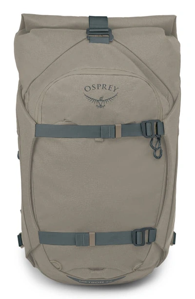 Shop Osprey Metron 22 Water Repellent Roll Top Backpack In Tan Concrete