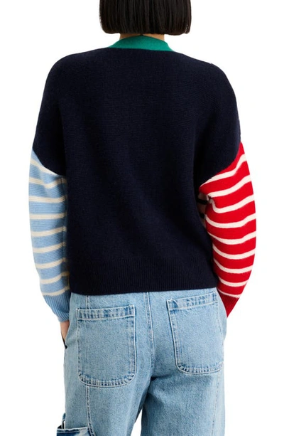 ALEX MILL COLORBLOCK STRIPE CASHMERE CARDIGAN 
