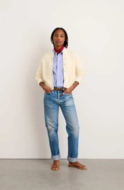 Alex Mill Cable Knit Nico Chunky Cardigan In Ivory