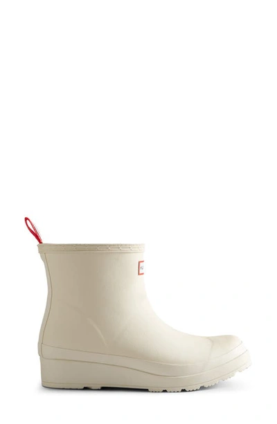 Shop Hunter Play Short Faux Shearling Lined Waterproof Rain Boot In White Willow