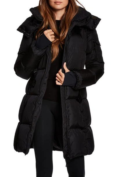 Sam. Savannah Hooded Puffer Coat In Black | ModeSens