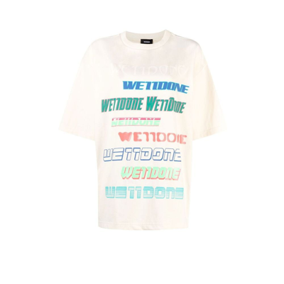 Shop We11 Done Neutral Logo Cotton T-shirt In Neutrals