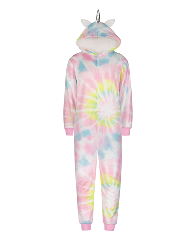 Shop Max & Olivia Little Girls Unicorn Onesie With Novelty Hood In Multi