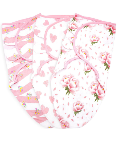 Shop Bublo Baby Baby Swaddle Blanket Boy Girl, 3 Pack Newborn Swaddles, Infant Adjustable Swaddling Sleep Sack In Pink