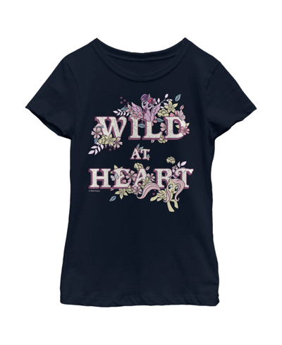 Shop Hasbro Girl's My Little Pony Ponies Wild At Heart Child T-shirt In Navy Blue