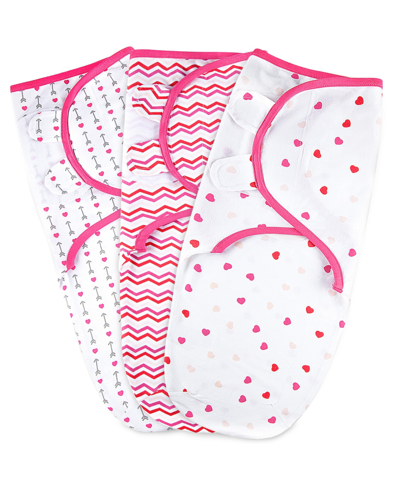 Shop Bublo Baby Baby Swaddle Blanket Boy Girl, 3 Pack Newborn Swaddles, Infant Adjustable Swaddling Sleep Sack In Pink