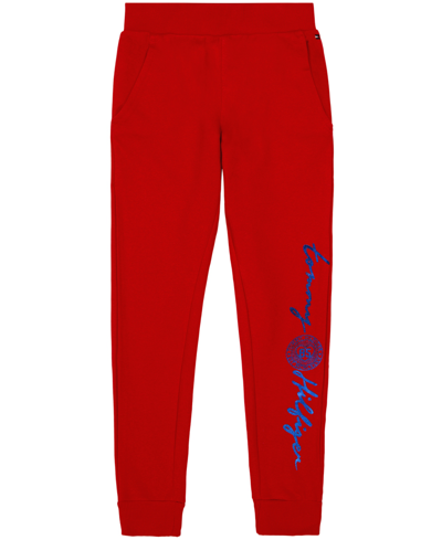 Tommy Hilfiger Big Girls Signature Fleece Jogger Pants In Bright Red |  ModeSens