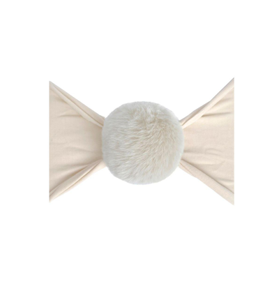 Shop Baby Bling Infant-toddler Faux Fur Pom Headband For Girls In Oatmeal
