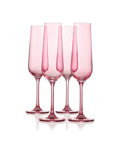 Shop Godinger Sheer Champagne Flutes, Set Of 4 In Rose